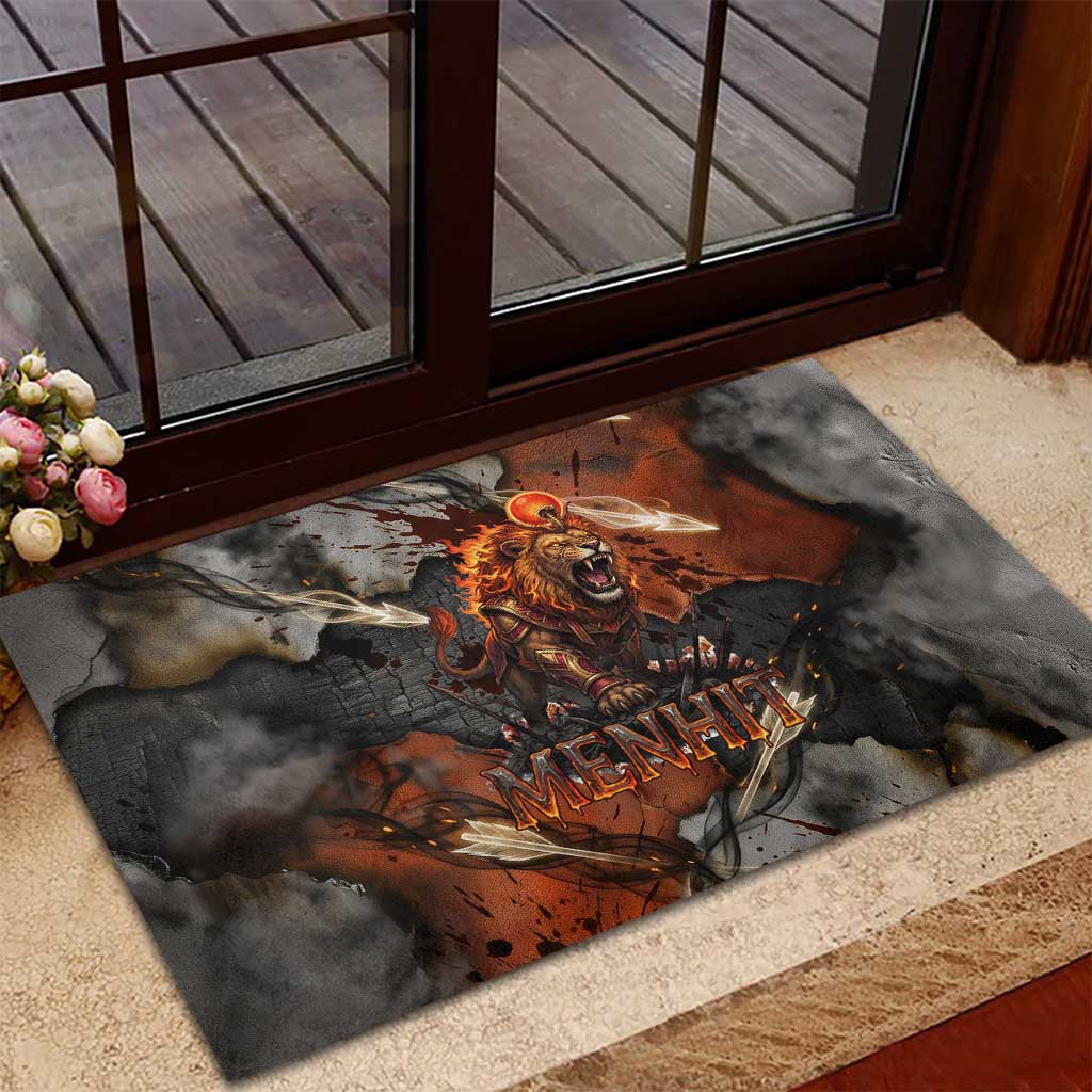 Menhit Egyptian Rubber Doormat Warrior Goddess Fiery Lion Eye Arrows and Blood Battle