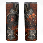 Menhit Egyptian Skinny Tumbler Warrior Goddess Fiery Lion Eye Arrows and Blood Battle