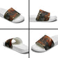 Menhit Egyptian Slide Sandals Warrior Goddess Fiery Lion Eye Arrows and Blood Battle
