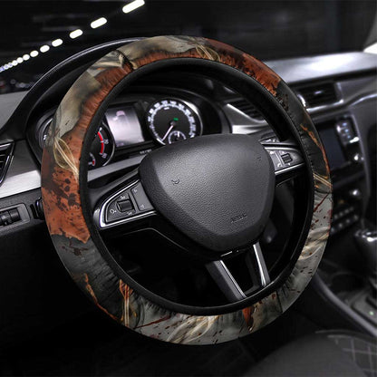 Menhit Egyptian Steering Wheel Cover Warrior Goddess Fiery Lion Eye Arrows and Blood Battle