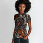 Menhit Egyptian Women Polo Shirt Warrior Goddess Fiery Lion Eye Arrows and Blood Battle