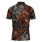Menhit Egyptian Zipper Polo Shirt Warrior Goddess Fiery Lion Eye Arrows and Blood Battle
