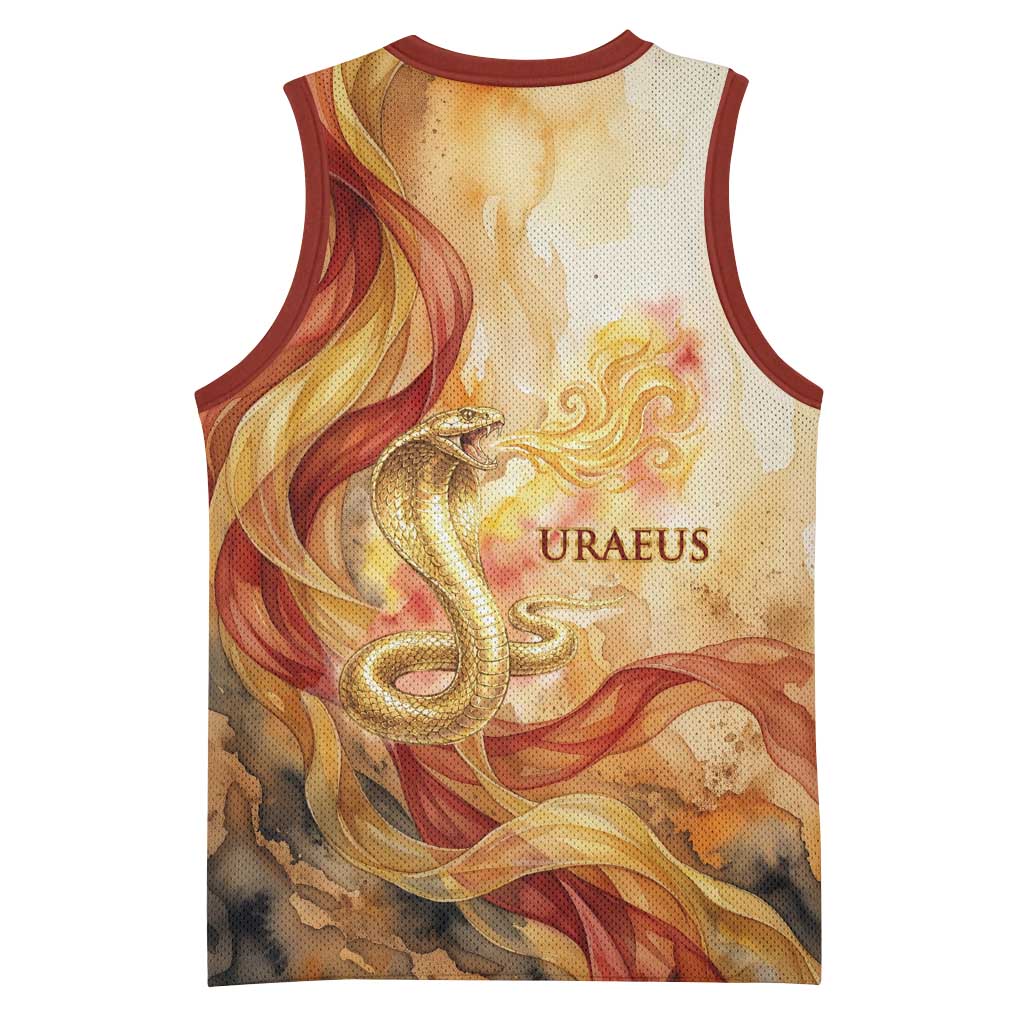 Menhit Basketball Jersey Lioness Warrior Goddess Uraeus Serpent Fire and Feathers Ancient Egyptian