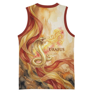 Menhit Basketball Jersey Lioness Warrior Goddess Uraeus Serpent Fire and Feathers Ancient Egyptian