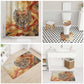 Menhit Bathroom Set Lioness Warrior Goddess Uraeus Serpent Fire and Feathers Ancient Egyptian