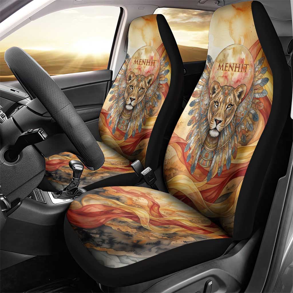 Menhit Car Seat Cover Lioness Warrior Goddess Uraeus Serpent Fire and Feathers Ancient Egyptian