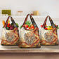 Menhit Grocery Bag Lioness Warrior Goddess Uraeus Serpent Fire and Feathers Ancient Egyptian
