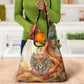 Menhit Grocery Bag Lioness Warrior Goddess Uraeus Serpent Fire and Feathers Ancient Egyptian