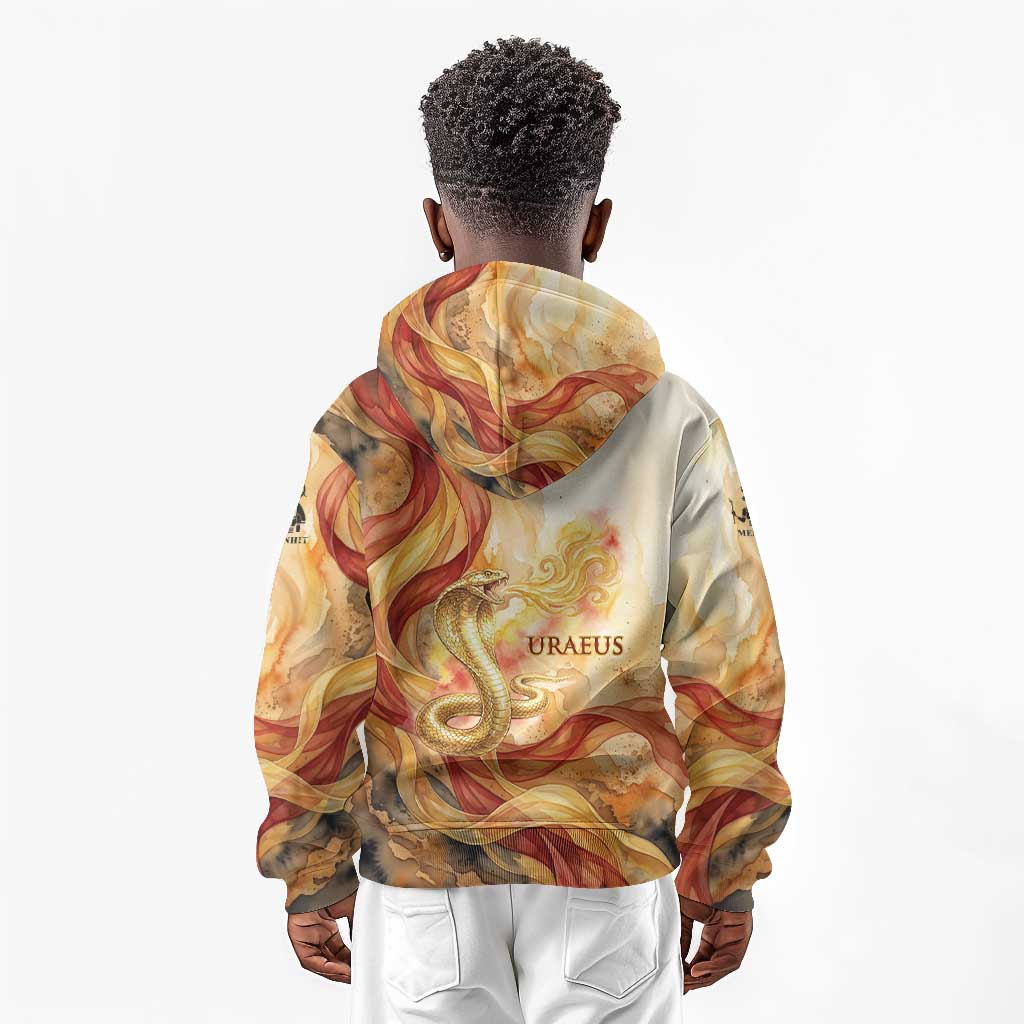 Menhit Kid Hoodie Lioness Warrior Goddess Uraeus Serpent Fire and Feathers Ancient Egyptian