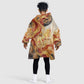 Menhit Kid Wearable Blanket Hoodie Lioness Warrior Goddess Uraeus Serpent Fire and Feathers Ancient Egyptian