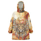 Menhit Kid Wearable Blanket Hoodie Lioness Warrior Goddess Uraeus Serpent Fire and Feathers Ancient Egyptian