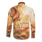 Menhit Long Sleeve Button Shirt Lioness Warrior Goddess Uraeus Serpent Fire and Feathers Ancient Egyptian