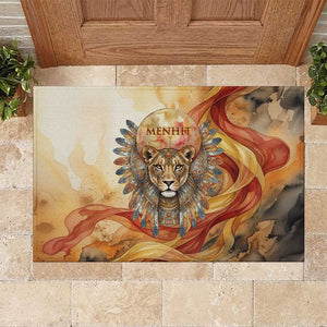 Menhit Rubber Doormat Lioness Warrior Goddess Uraeus Serpent Fire and Feathers Ancient Egyptian