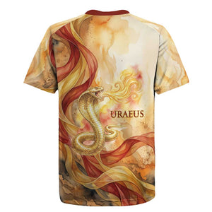 Menhit Rugby Jersey Lioness Warrior Goddess Uraeus Serpent Fire and Feathers Ancient Egyptian