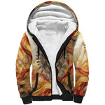 Menhit Sherpa Hoodie Lioness Warrior Goddess Uraeus Serpent Fire and Feathers Ancient Egyptian