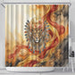 Menhit Shower Curtain Lioness Warrior Goddess Uraeus Serpent Fire and Feathers Ancient Egyptian
