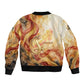 Menhit Sleeve Zip Bomber Jacket Lioness Warrior Goddess Uraeus Serpent Fire and Feathers Ancient Egyptian