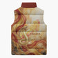 Menhit Sleeveless Puffer Jacket Lioness Warrior Goddess Uraeus Serpent Fire and Feathers Ancient Egyptian