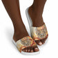 Menhit Slide Sandals Lioness Warrior Goddess Uraeus Serpent Fire and Feathers Ancient Egyptian