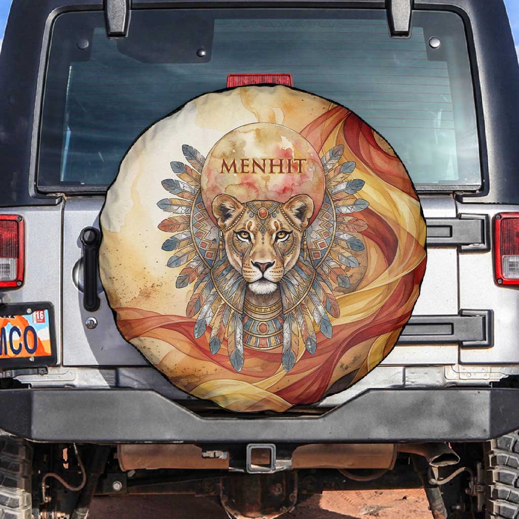 Menhit Spare Tire Cover Lioness Warrior Goddess Uraeus Serpent Fire and Feathers Ancient Egyptian