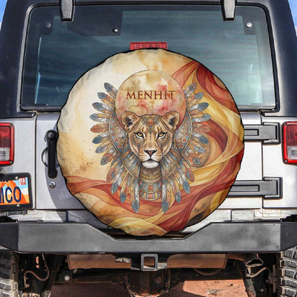Menhit Spare Tire Cover Lioness Warrior Goddess Uraeus Serpent Fire and Feathers Ancient Egyptian