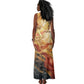 Menhit Tank Maxi Dress Lioness Warrior Goddess Uraeus Serpent Fire and Feathers Ancient Egyptian