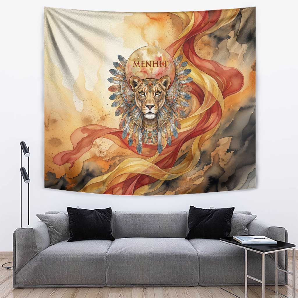 Menhit Tapestry Lioness Warrior Goddess Uraeus Serpent Fire and ...