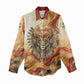 Menhit Women Casual Shirt Lioness Warrior Goddess Uraeus Serpent Fire and Feathers Ancient Egyptian