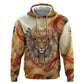 Menhit Zip Hoodie Lioness Warrior Goddess Uraeus Serpent Fire and Feathers Ancient Egyptian