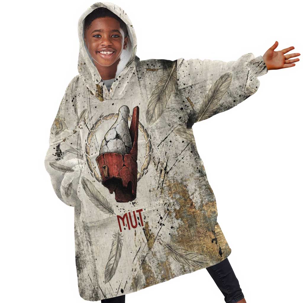 Mut Kid Wearable Blanket Hoodie Vulture Queen Egyptian Mother Goddess Wings Feathers