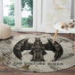 Mut Round Carpet Vulture Queen Egyptian Mother Goddess Wings Feathers