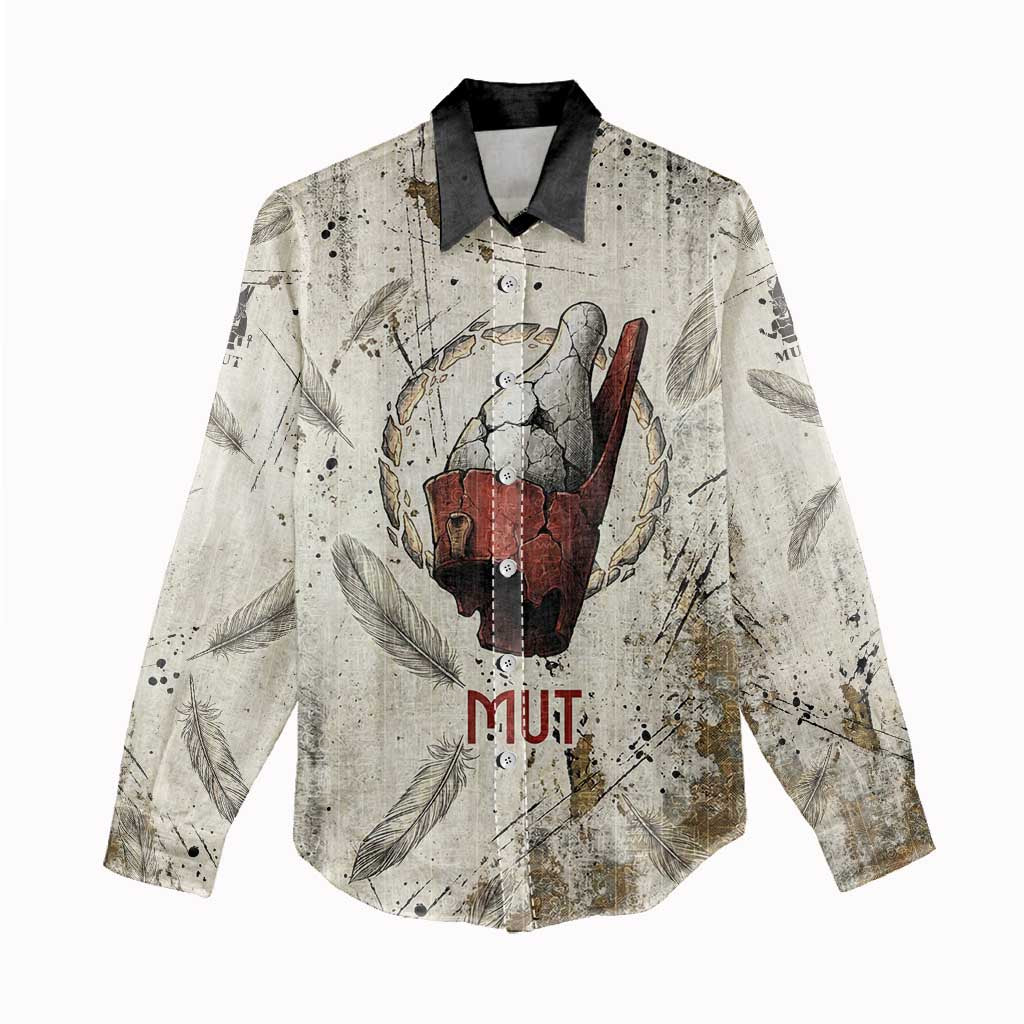 Mut Women Casual Shirt Vulture Queen Egyptian Mother Goddess Wings Feathers