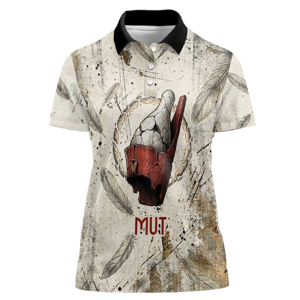 Mut Women Polo Shirt Vulture Queen Egyptian Mother Goddess Wings Feathers
