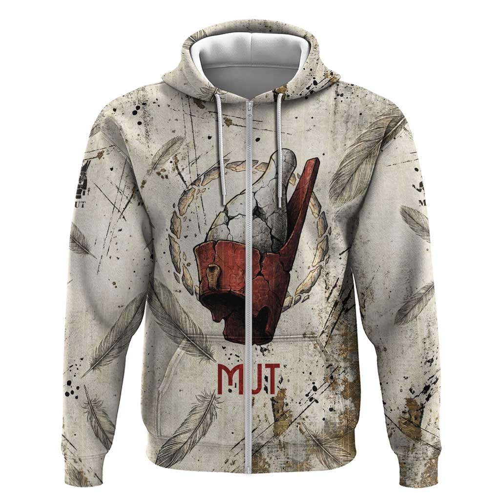 Mut Zip Hoodie Vulture Queen Egyptian Mother Goddess Wings Feathers