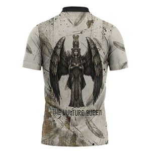 Mut Zipper Polo Shirt Vulture Queen Egyptian Mother Goddess Wings Feathers
