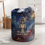 Mut Laundry Basket The Lioness of Thebes Egyptian Goddess Cosmic Crown Adorned Warrior Queen Design