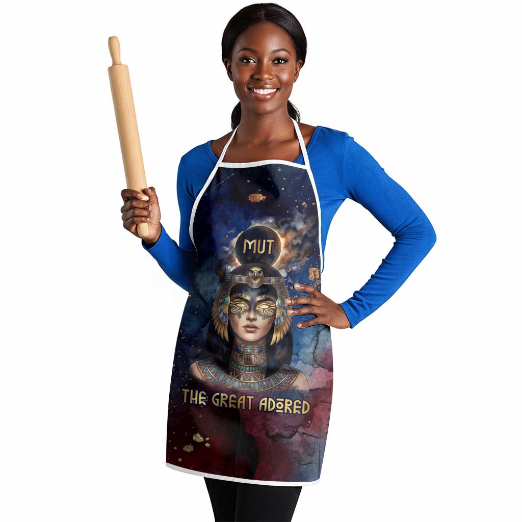 Mut Apron The Lioness of Thebes Egyptian Goddess Cosmic Crown Adorned Warrior Queen Design