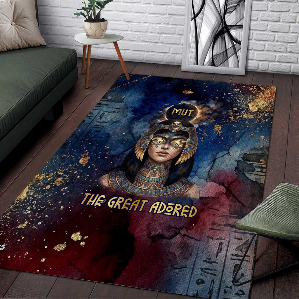 Mut Area Rug The Lioness of Thebes Egyptian Goddess Cosmic Crown ...