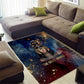 Mut Area Rug The Lioness of Thebes Egyptian Goddess Cosmic Crown Adorned Warrior Queen Design