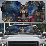 Mut Auto Sun Shade The Lioness of Thebes Egyptian Goddess Cosmic Crown Adorned Warrior Queen Design