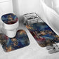 Mut Bathroom Set The Lioness of Thebes Egyptian Goddess Cosmic Crown Adorned Warrior Queen Design