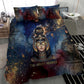 Mut Bedding Set The Lioness of Thebes Egyptian Goddess Cosmic Crown Adorned Warrior Queen Design