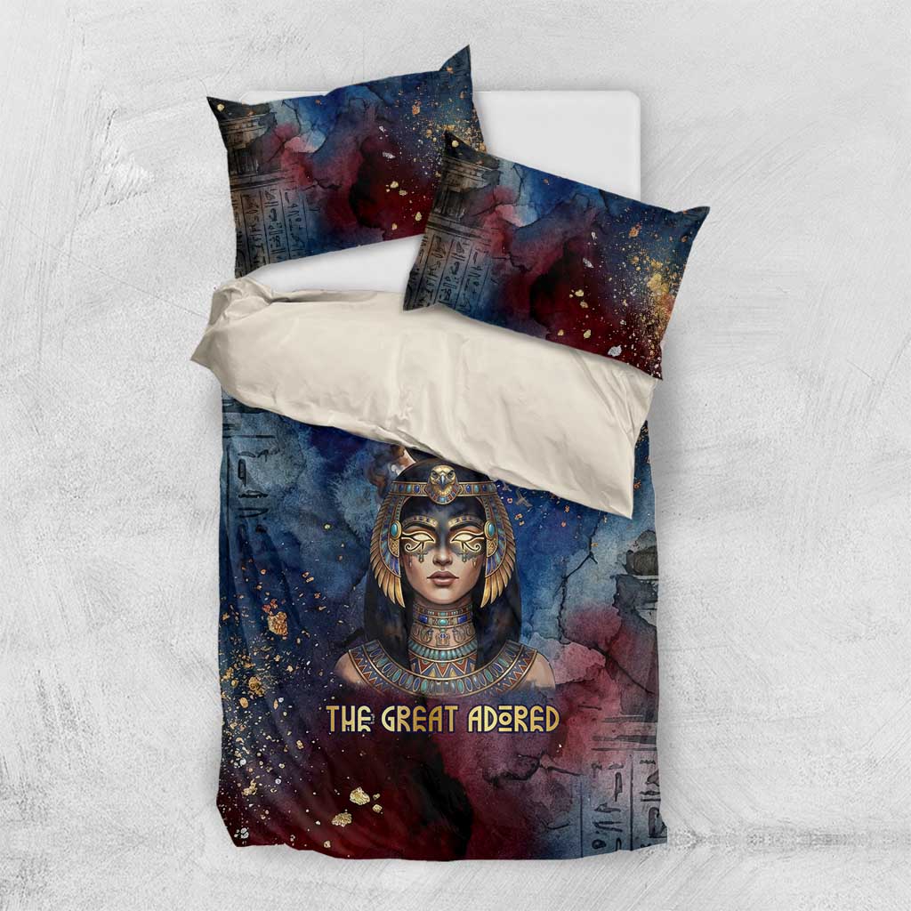 Mut Bedding Set The Lioness of Thebes Egyptian Goddess Cosmic Crown Adorned Warrior Queen Design