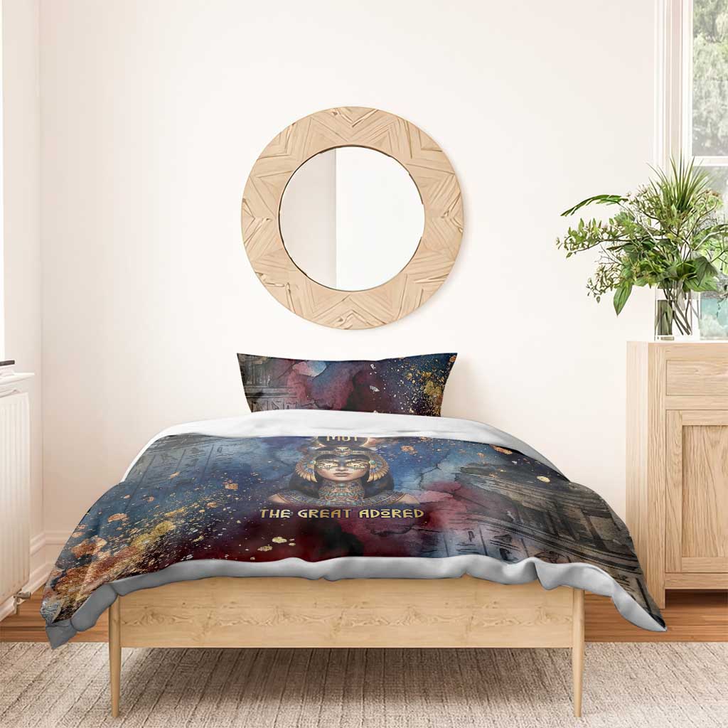 Mut Bedding Set The Lioness of Thebes Egyptian Goddess Cosmic Crown Adorned Warrior Queen Design