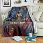 Mut Blanket The Lioness of Thebes Egyptian Goddess Cosmic Crown Adorned Warrior Queen Design