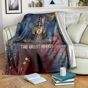 Mut Blanket The Lioness of Thebes Egyptian Goddess Cosmic Crown Adorned Warrior Queen Design