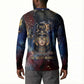 Mut Button Sweatshirt The Lioness of Thebes Egyptian Goddess Cosmic Crown Adorned Warrior Queen Design
