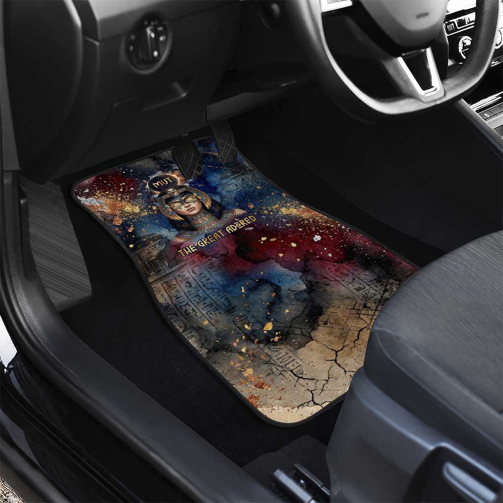 Mut Car Mats The Lioness of Thebes Egyptian Goddess Cosmic Crown Adorned Warrior Queen Design