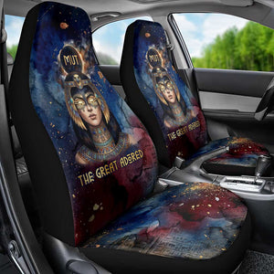 Mut Car Seat Cover The Lioness of Thebes Egyptian Goddess Cosmic Crown Adorned Warrior Queen Design