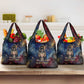 Mut Grocery Bag The Lioness of Thebes Egyptian Goddess Cosmic Crown Adorned Warrior Queen Design